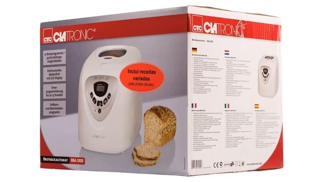 Clatronic BBA 3505 Brotbackautomat (Kneten, Aufgehen, Backen)