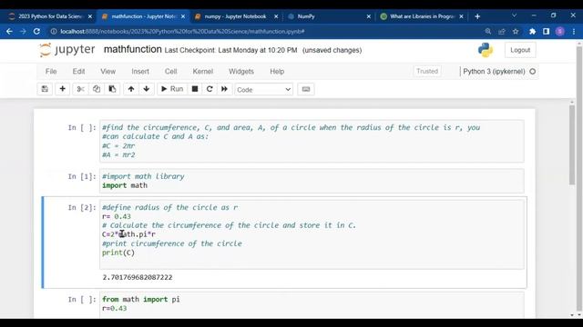 Python for Data Science - import math library смотреть онлайн
