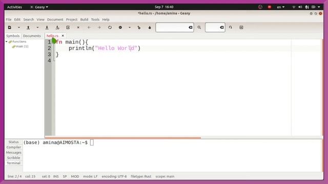 Rust Language - Hello World Code смотреть онлайн