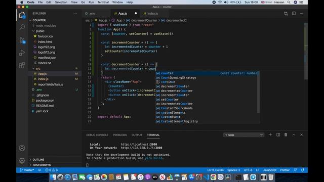 React JS Counter Tutorial - Implementing the decrementCounter function смотреть онлайн