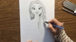 Как нарисовать Эльзу Холодное сердце2. How to draw Elsa Sketch Drawing for beginners. Frozen 2.