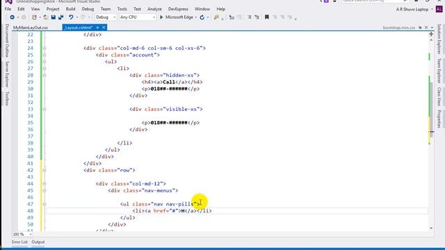 Part-1: Ecommerce website design using Bootstrap| Building an Ecommerce website| ASP.NET MVC смотреть онлайн