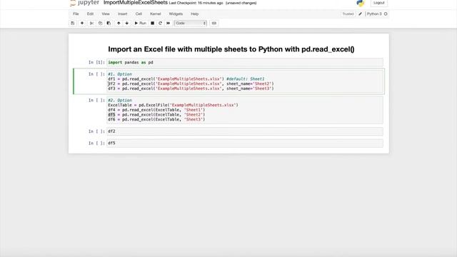 Import Excel with multiple sheets into Python смотреть онлайн