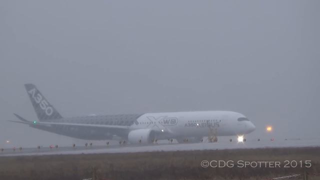 **Amazing spool up** Airbus A350 XWB take-off in Paris CDG for the first time смотреть онлайн