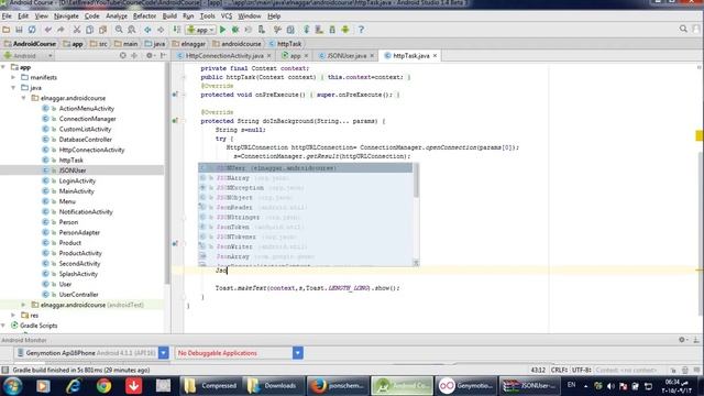 كورس برمجة تطبيقات الاندرويد 27 Parsing JSON String Using GSON Library смотреть онлайн