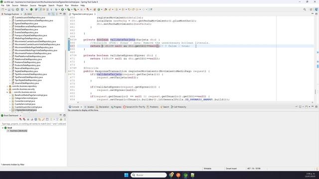 Solución (FIX): Sonar - Java: Remove the unnecessary boolean literals. смотреть онлайн