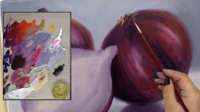 Свежий лук. Мастер-класс по живописи маслом для начинающих