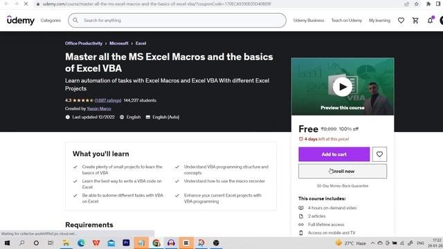 UDEMY Free Courses free Certificates | Java | Excel смотреть онлайн