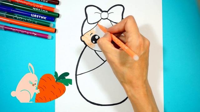 Как нарисовать ребенка | рисунок и раскраска для детей | Сhild Drawing And Coloring | Simple Drawin