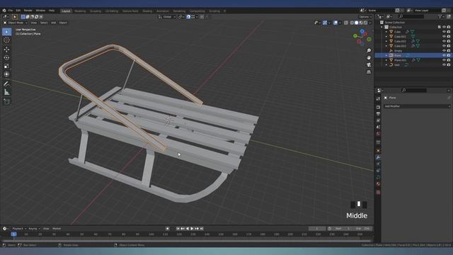 Санки в Блендере 2.9 - Sledge (Sleigh) in Blender 3D | Timelapse #blendertutorial смотреть онлайн