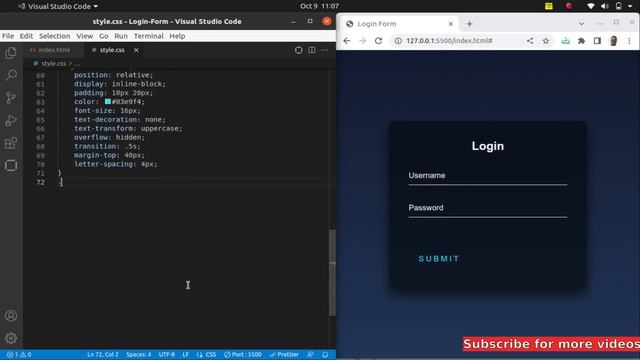 Create A Login Form With A Light Button With HTML & CSS смотреть онлайн