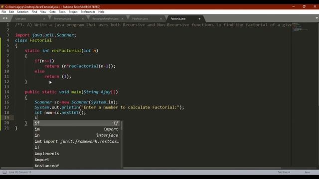3 A Write a java program that uses both Recursive and Non Recursive functions to find the factoria смотреть онлайн