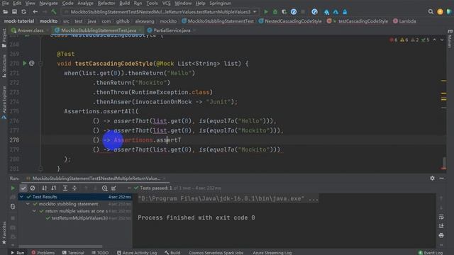 21 Mockito Stubbing statement Cascading code style смотреть онлайн