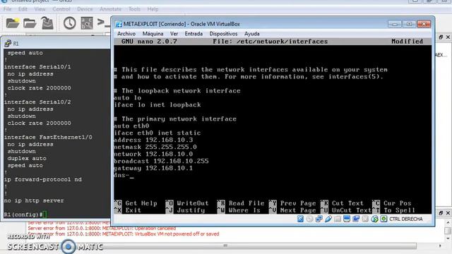 Basic static ip address configuration on Metasploitable. смотреть онлайн