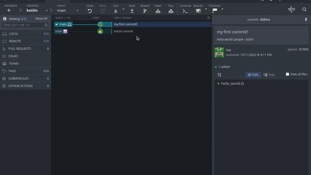 Git GUI - GitKraken: Commit and Push files with one click смотреть онлайн