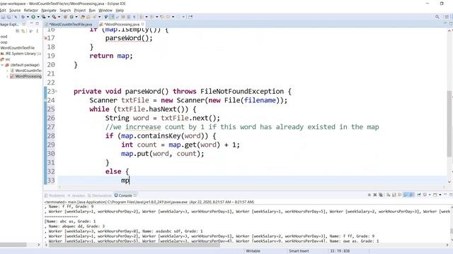 Count the number of occurrences of each word in a text file with OOP in Java смотреть онлайн