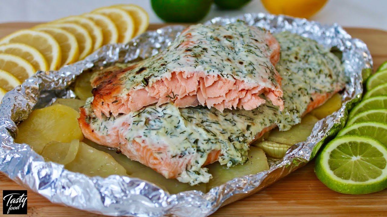 Очень Вкусная Запеченная Рыба в Фольге с Картошкой! смотреть онлайн