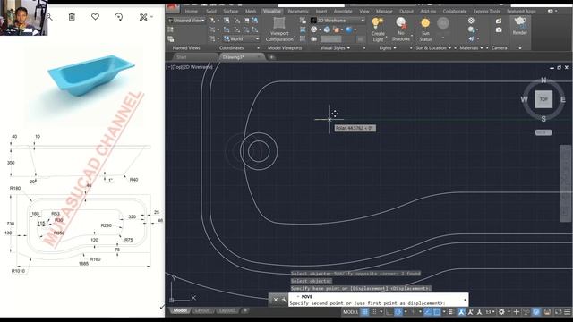 Design 3D Bathtub Tutorial Modeling With AutoCAD смотреть онлайн