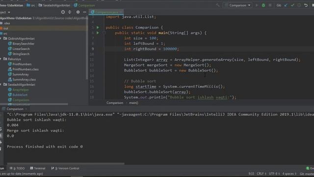 Murakkab saralash algoritmlariga kirish. Bubble va Merge sort algoritmlari ishlash farqi смотреть онлайн