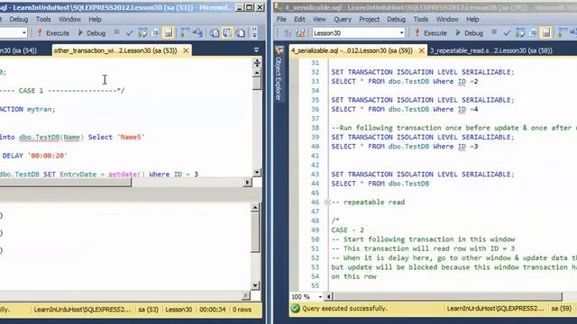 Part 30 - Databases - Transaction ISOLATION Levels in SQL Server смотреть онлайн