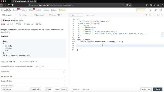 Merge k Sorted Lists | Merge k Sorted Lists LeetCode Java | LeetCode - Hard- 23 смотреть онлайн