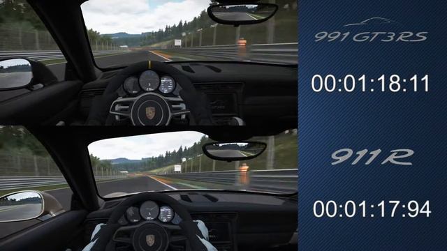 Project Cars - Porsche 991 GT3 RS 2016 vs Porsche 911R 2016 - Speed Comparison @ Spa-Francorchamps смотреть онлайн