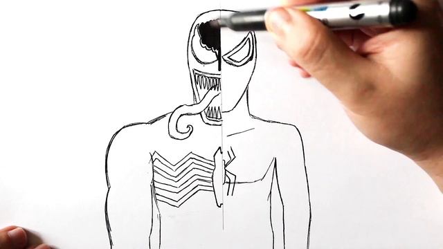 Как нарисовать Человека-Паука и Венома смотреть онлайн