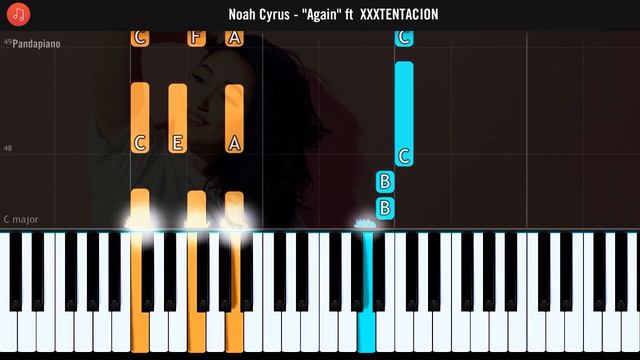 Noah Cyrus - "Again" ft XXXTENTACION Piano Tutorial - Chords - How To Play - Cover смотреть онлайн