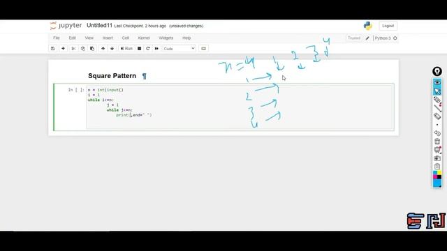 PYTHON | SQUARE PATTERN PROGRAM 2 смотреть онлайн
