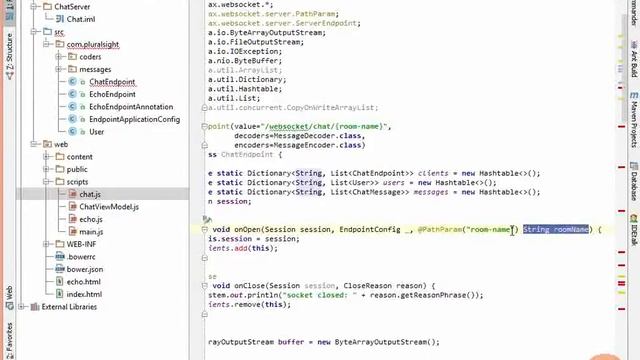 22 Intro to the Java API for WebSockets Using Path Parameters in a Java WebSocket Server смотреть онлайн