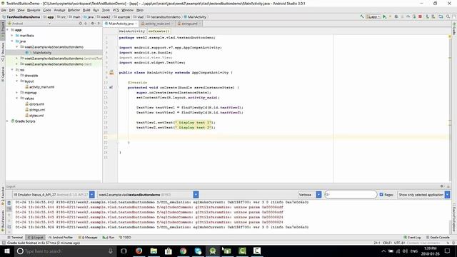 Android 2018 : How to add TextView and Button with clicks смотреть онлайн