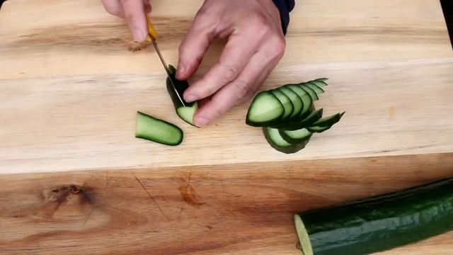 Art In Cucumber Peacock Garnish | Vegetable Carving | Cucumber Art | Party Garnishing