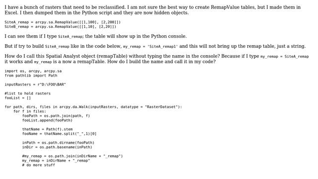 GIS: Build RemapValue table name in Python script and then access the Remap Table смотреть онлайн