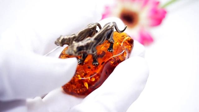 Фигурка "Тигры пара " Янтарь Бронза латунь статуэтка скульптура сувенир подарок тигр 3570 смотреть онлайн