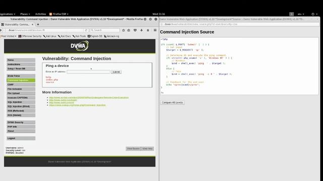 DVWA Tutorial | Command Injection (All levels) смотреть онлайн