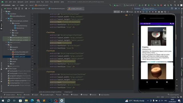Приложение Коктейли на Java в Android Studio. Урок 24. Вносим небольшие правки в дизайн. смотреть онлайн