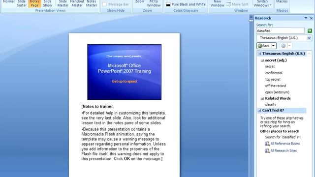 PowerPoint 2007 - Working with Speaker Notes смотреть онлайн