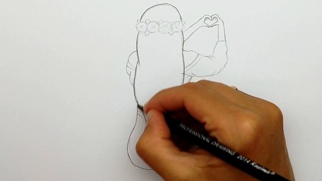 Как нарисовать Красивую Девушку в розовом платье. Просто рисуем Девушку карандашом, скетч.#568 смотреть онлайн