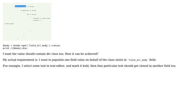 Drupal: How to get html source code from body field in node type edit form? смотреть онлайн