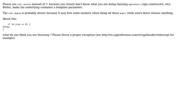 Code Review: C++ Queue Implementation (3 Solutions!!) смотреть онлайн