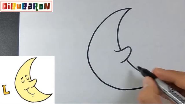 Como Dibujar Una LUNA - Dibujos Con La Letra L Paso A Paso Y Muy Fácil