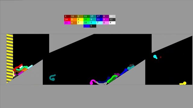 Don't Get Crush 26 Colors Worm Survival Race in Algodoo смотреть онлайн