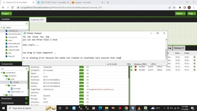 Matillion ETL - How to load multiple CSV files to snowflake table смотреть онлайн