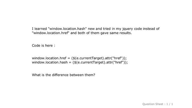 jQuery : What is the difference between "window.location.href" and "window.location.hash"? смотреть онлайн
