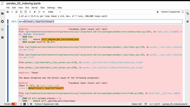 Pandas: indexing, selection and assignment смотреть онлайн
