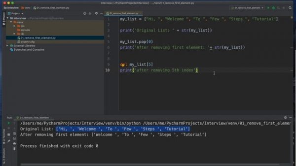 Python Removing first element of list   python list remove by index   By Few Steps ? 4k ❤️