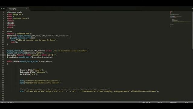 como compartir/Visualizar video de youtube a php con link guardado en una base de datos смотреть онлайн