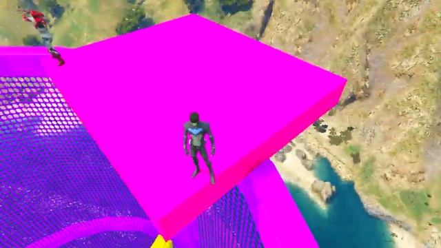 GTA V Double Mega Ramp Boats, Super Cars, Motorcycle And Jets With Trevor New Stunt Map Challenge смотреть онлайн