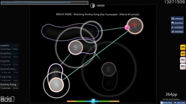 osu! | Vaxei | Yuyoyuppe - AiAe [a bit jumpy] 99.92% 1494/1524 1❌ 0x100 #2 LOVED смотреть онлайн