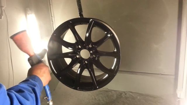 Покраска диска порошком в черный глянец. смотреть онлайн